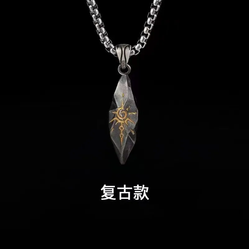 Personalized Sun Rune Wishing Stone Pendant Necklace