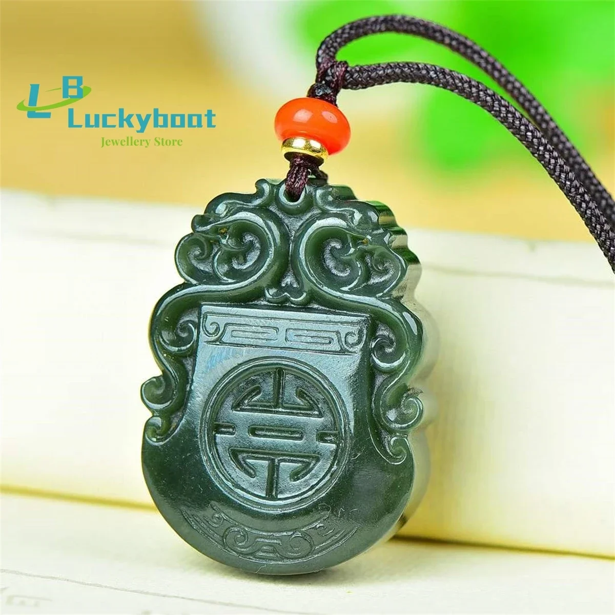 قلادة تنين عتيقة من Hetian Qingyu الطبيعية، شخصية بسيطة وأنيقة، أزياء رائعة متعددة الاستخدامات للرجال والنساء #4