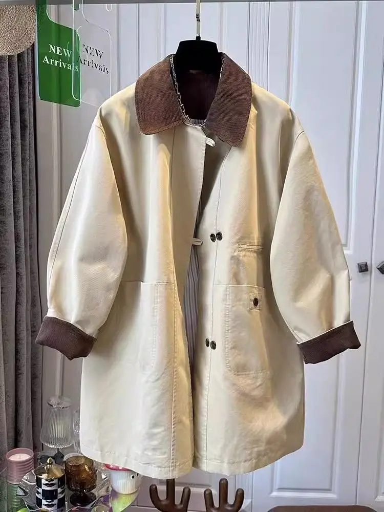 

2025 модная женская ветровка, весенне-осенняя свободная женская ветровка большого размера для поездок на работу