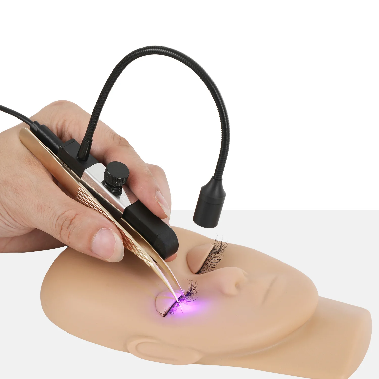 Wimperpincetlamp voor valse wimperverlenging UV-lijmuitharding, voetpedaalschakelaar, draagbare LED ultraviolet lichtuithardingslamp