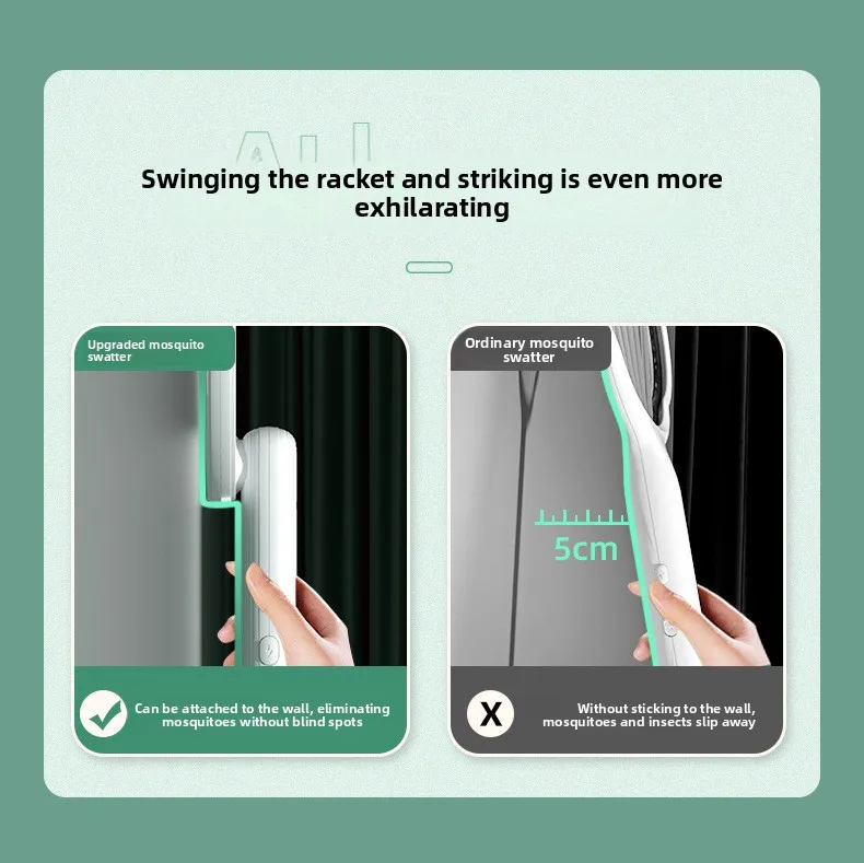 

Electric mosquito swatter household folding mosquito swatter mosquito killer lamp 2-in-1 telescopic mosquito repellent