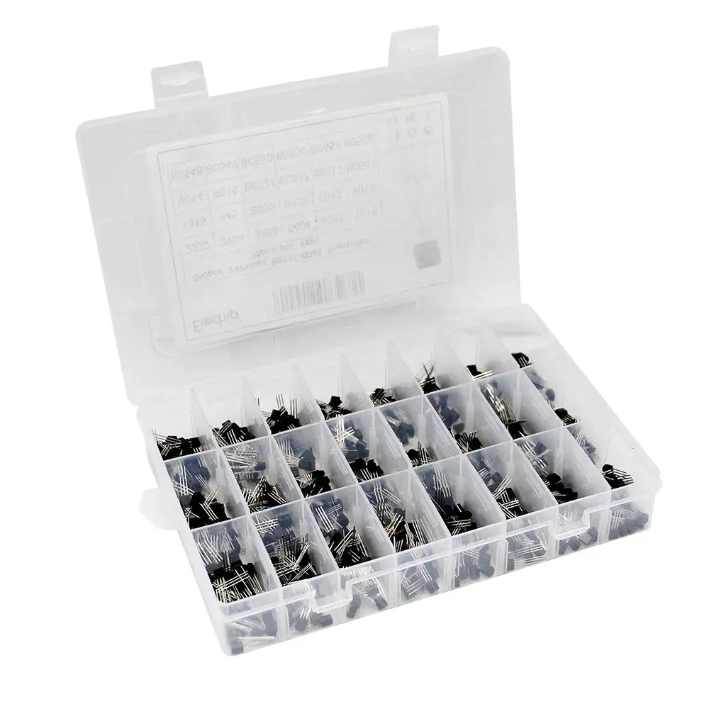 Akozon Kit Assortito Transistor 200 Pezzi – 10 Valori, TO-92, NPN E PNP, BC327-BC558, In Scatola Trasparente - 3