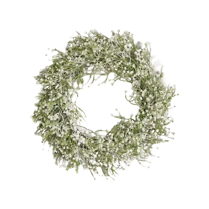 

Gypsophila Artificial Plants Wreath DIY Vibrant Decorative Wreath Non-fading Simulated Garland 40cm for Wedding Party Home Decor