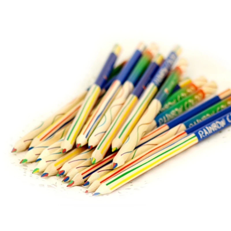 

50Pcs Rainbow Color Pencil 4 In 1 Colored Pencils For Drawing Painting Stationery
