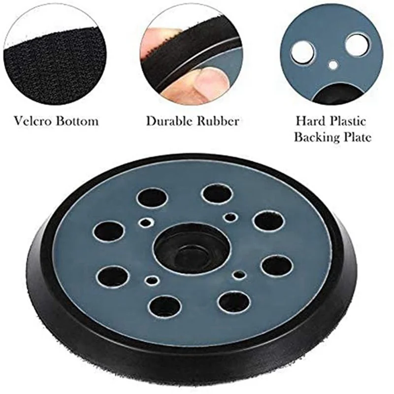 

AA49 4 Pcs 5 Inch 8 Holes 125Mm Hook Loop Sanding Backing Pad For Orbital Sander Disk Porter Cable Backup Stick On Pad