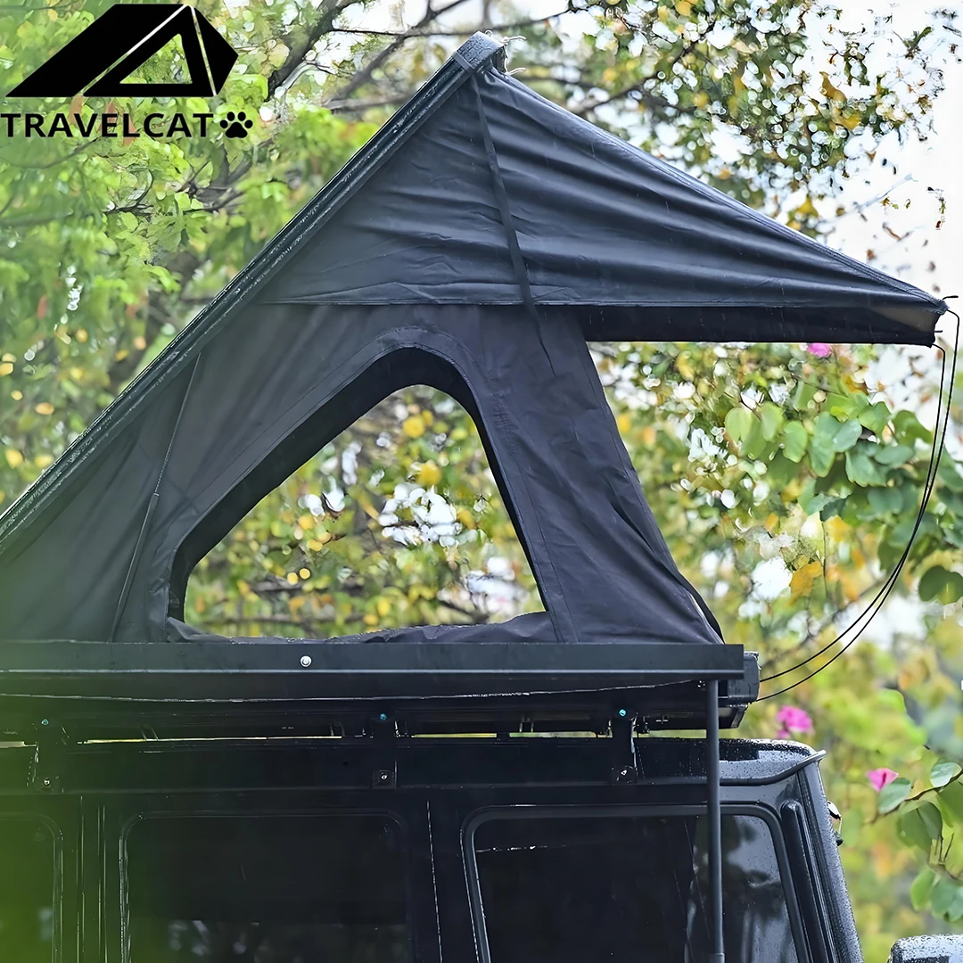 

Rooftop Tent Hard Shell for 4 Season Camping, Aluminum Pop Up 2-3 Person Roof Top Tent for Truck Jeep SUV Van Trailer