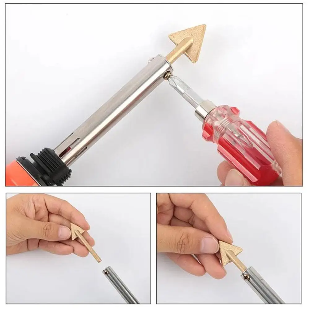 Car Bumper Repair Tool Plastic Repair Triangle Smooth Head Welding Iron 60 Watt Plastic Welding Kit Smooth Head