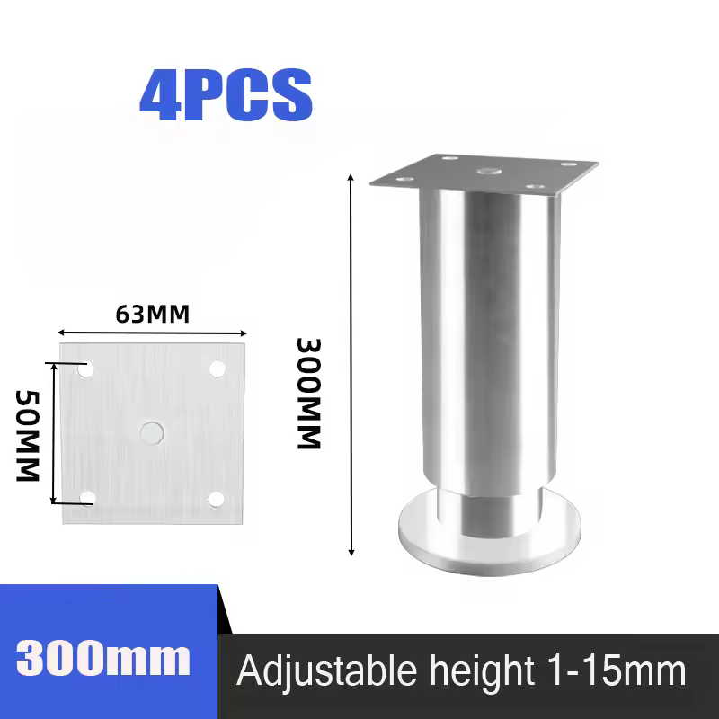 4PCS Height Adjustable Stainless Steel Furniture Feet Legs Kitchen Cabinet Sofa Legs Round Stand furniture leg - Image 9