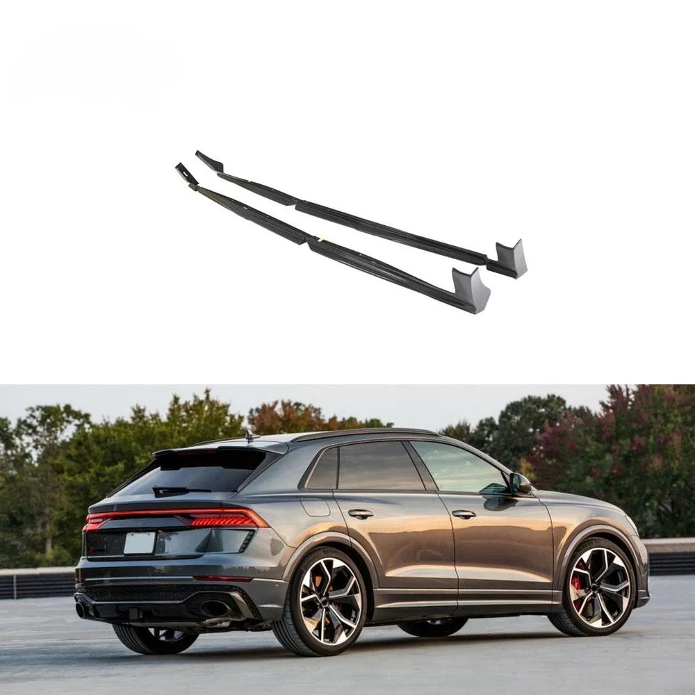 For Audi Rs Q8 Rsq8 2021-2023 Real Carbon Fiber Side Skirts Extensions Lips