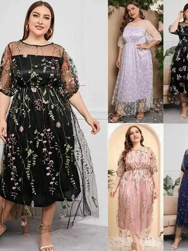 

Женская летняя юбка больших размеров с вышивкой, из хлопка и тюля, с завышенной талией, мягкая, А-силуэт, для зимы, Ciwalk