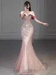 The Perfect Off-Shoulder Evening Dress: Super Comfort Meets Light Luxury Niche, Shaping a Gorgeous Figure, Style Fits All