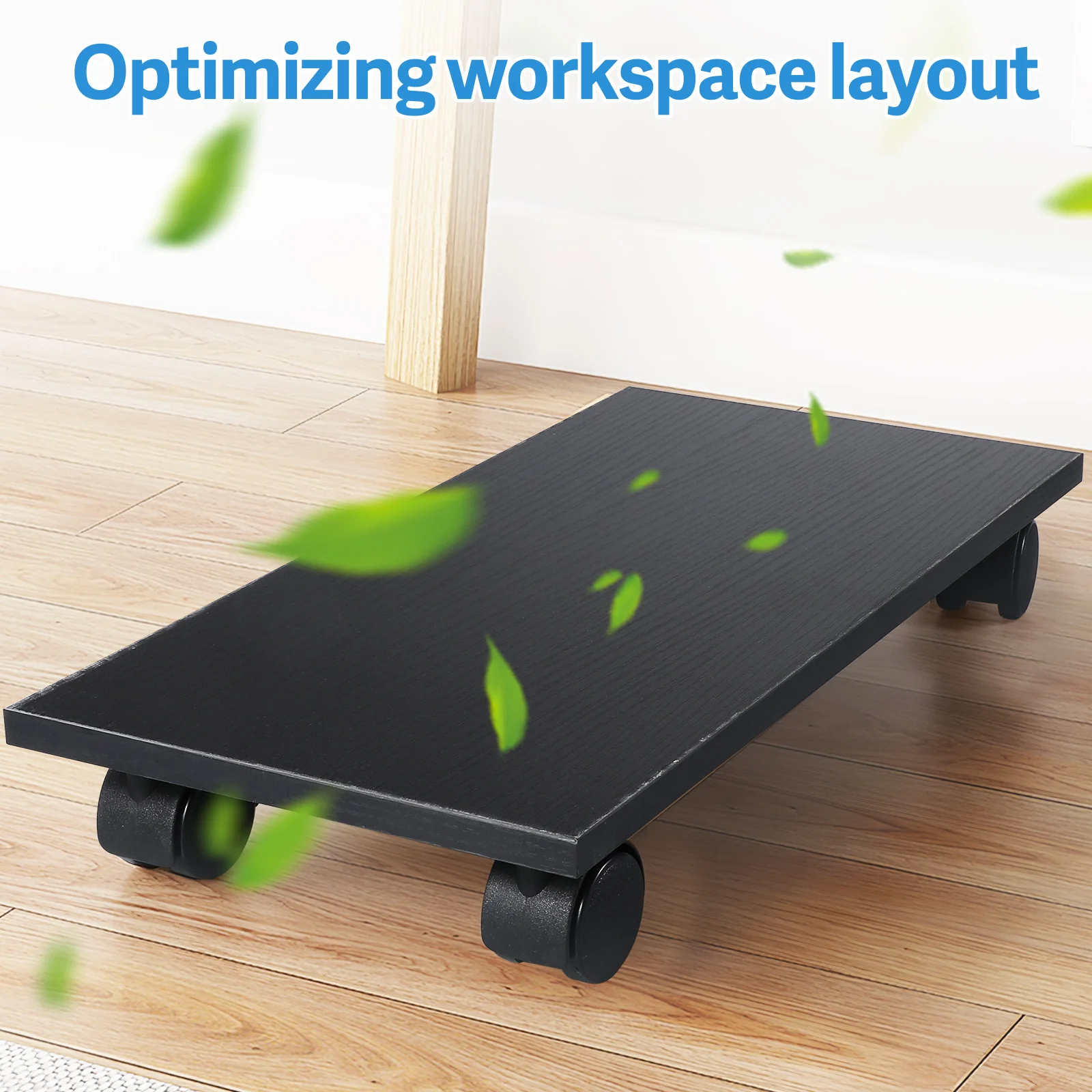 حامل كمبيوتر دوار لوحدة المعالجة المركزية البرجية - 4 عجلات مع زاوية قابلة للتعديل - حامل كمبيوتر مثبت على الأرض لألعاب المكتب