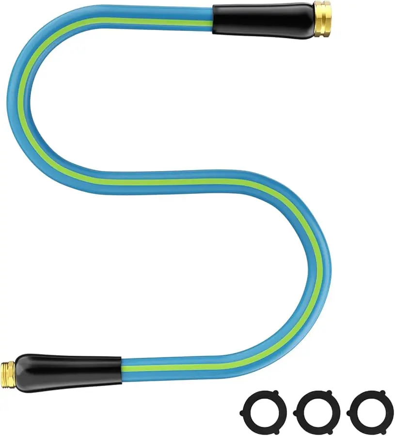 

Короткий садовый шланг 5/8 дюйма, 5 футов: устойчивый к взрыву водяной шланг с прочными латунными фитингами — бессвинцовый шланг для мытья автомобиля, купания домашних животных —