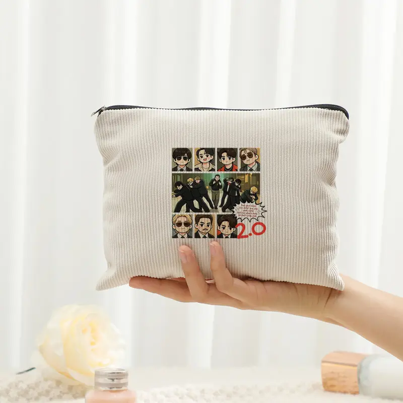 

Arirang 2.0 World Tour 2026 Corduroy Toiletry Bag Multi Functional Makeup Bag with Zipper Lightweight Storage Bag Kpop Fan Gift