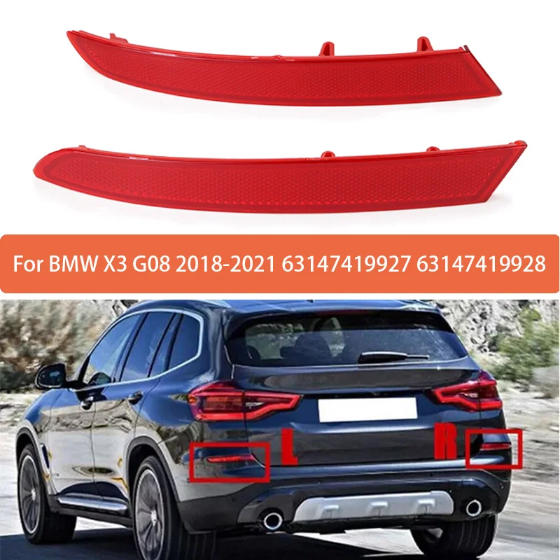 

Reflective Strips For BMW X3 G08 2018 2019 2020 2021 Car Rear Bumper Reflector Red Lens Warning Strip 63147419927 63147419928