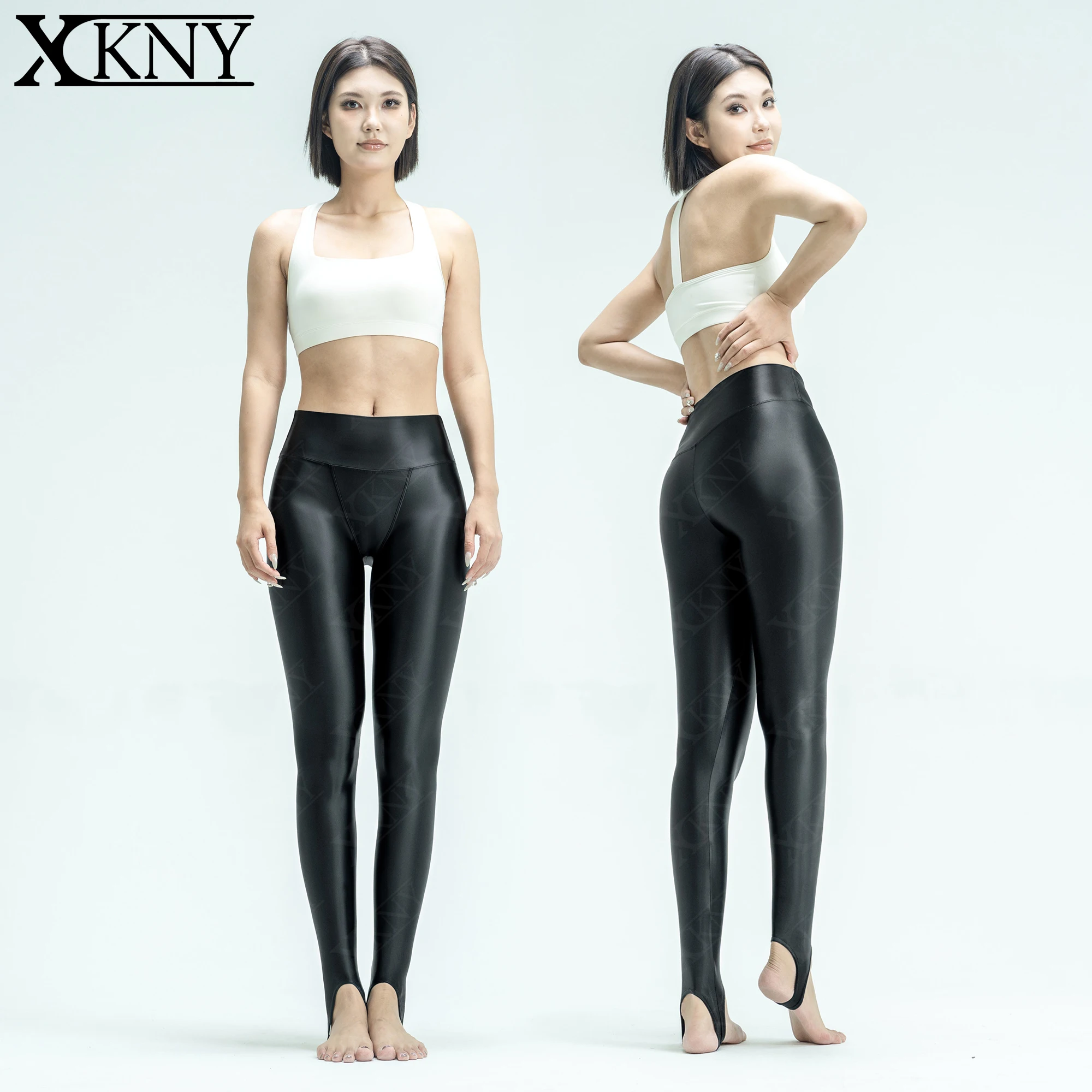 

XCKNY глянцевая серия, леггинсы с V-образным вырезом, блестящие обтягивающие леггинсы мокрого цвета, высокие глянцевые брюки для плавания для йоги