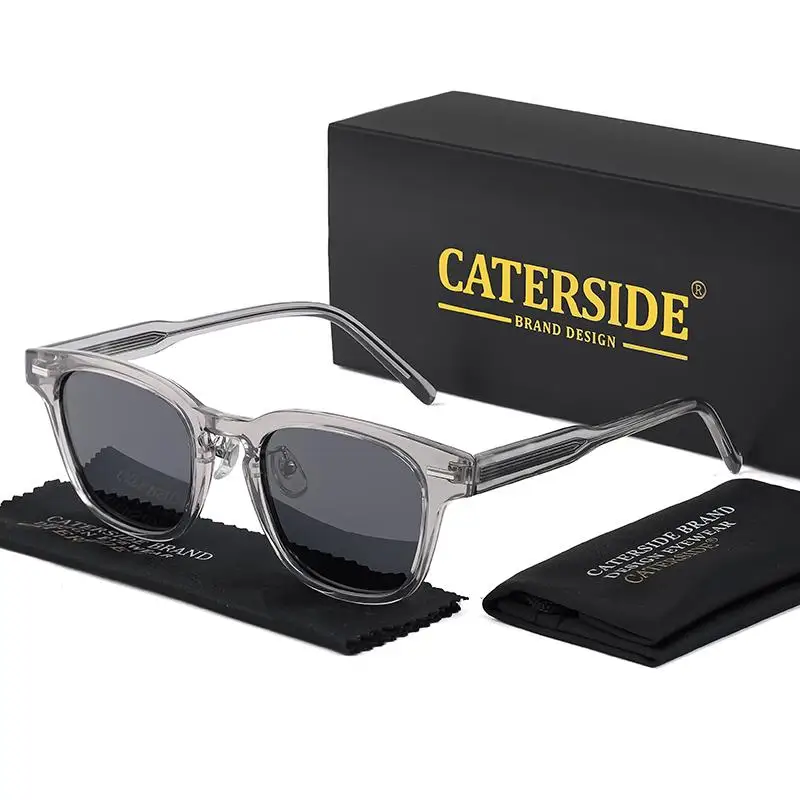 CATERSIDE Retro Quadrat Polarisierte Sonnenbrille Männer TR90 Rahmen Hohe Qualität Sonnenbrille für Frauen Fahren Angeln Party Brillen – Detail 6