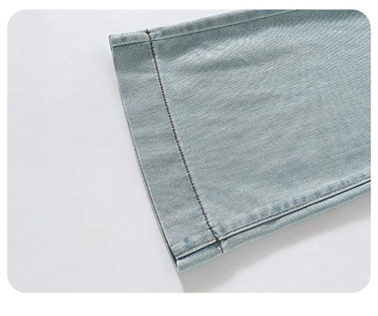 Sommerliche, weiche Lyocell-Jeans für Mädchen, ausgestellter Schnitt, dünne Bootcut-Jeans, Denim-Hose für Teenager, Kinder-Tencel-Jeans mit Schleife. – Detail 11