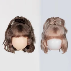 New Awen 1/4 1/6 BJD Doll Wig Bangs Short Hair Half-tied Hair for 30cm 40cm SD DD Doll Accessories 6-7, 7-8 Inches