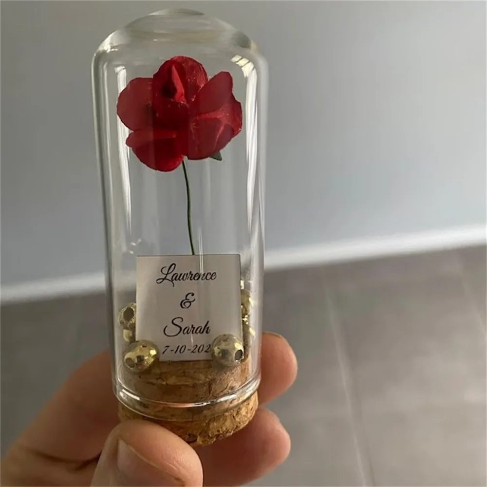 Beauty and the Beast Mini Glass Wedding Favors for Guests, Wedding Favors, Custom Favors, Sweet 16, Enchanted Rose Dome Favors