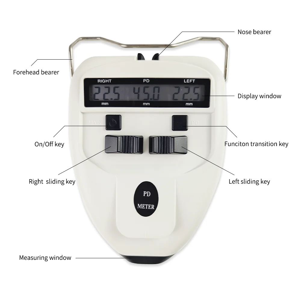 Pupilometer Optical Digital PD Meter Slide Pupil Distance Meter with CE High Quality PD-32BT