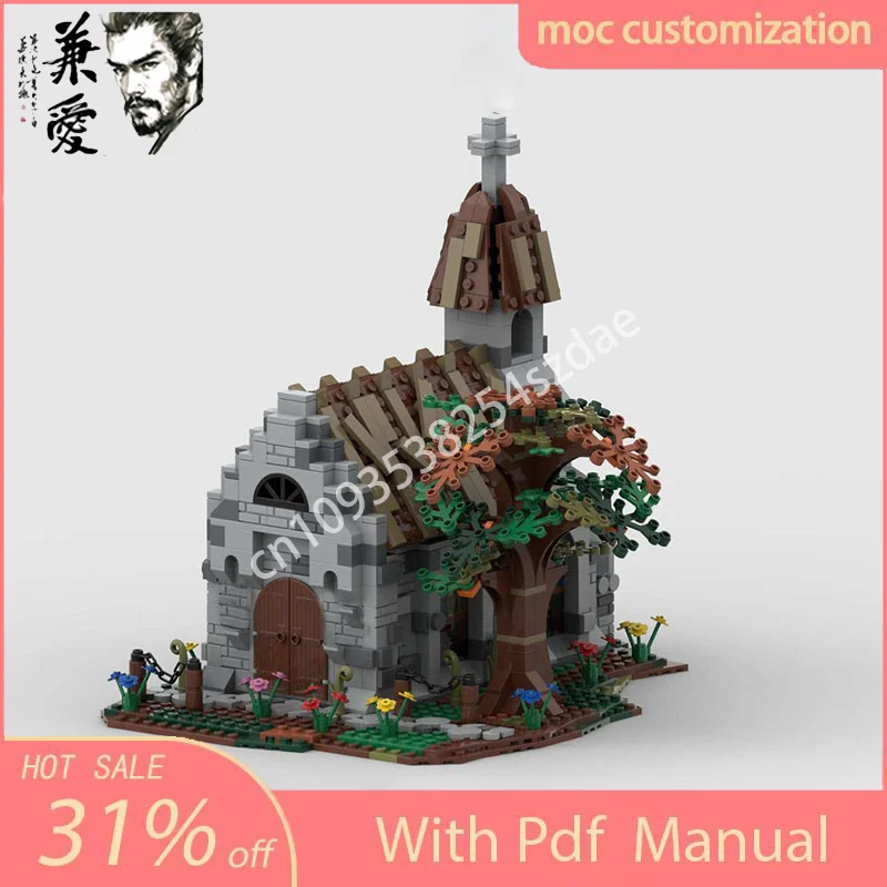 1130PCS Moc Medieval Village Church Castle Modular Model Building Blocks DIY Sets Assembly Bricks Toys Kids Christmas Gifts