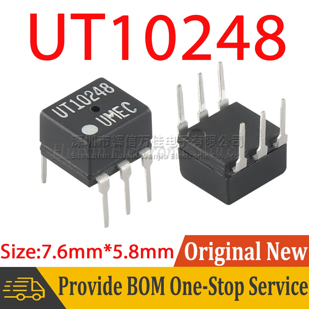 2pcs Inductance 40uH RF Signal Pulse Bandwidth 0.1-150MHz 1:1:1 High Frequency Isolation Transformer UT10248 50ohm DIP6