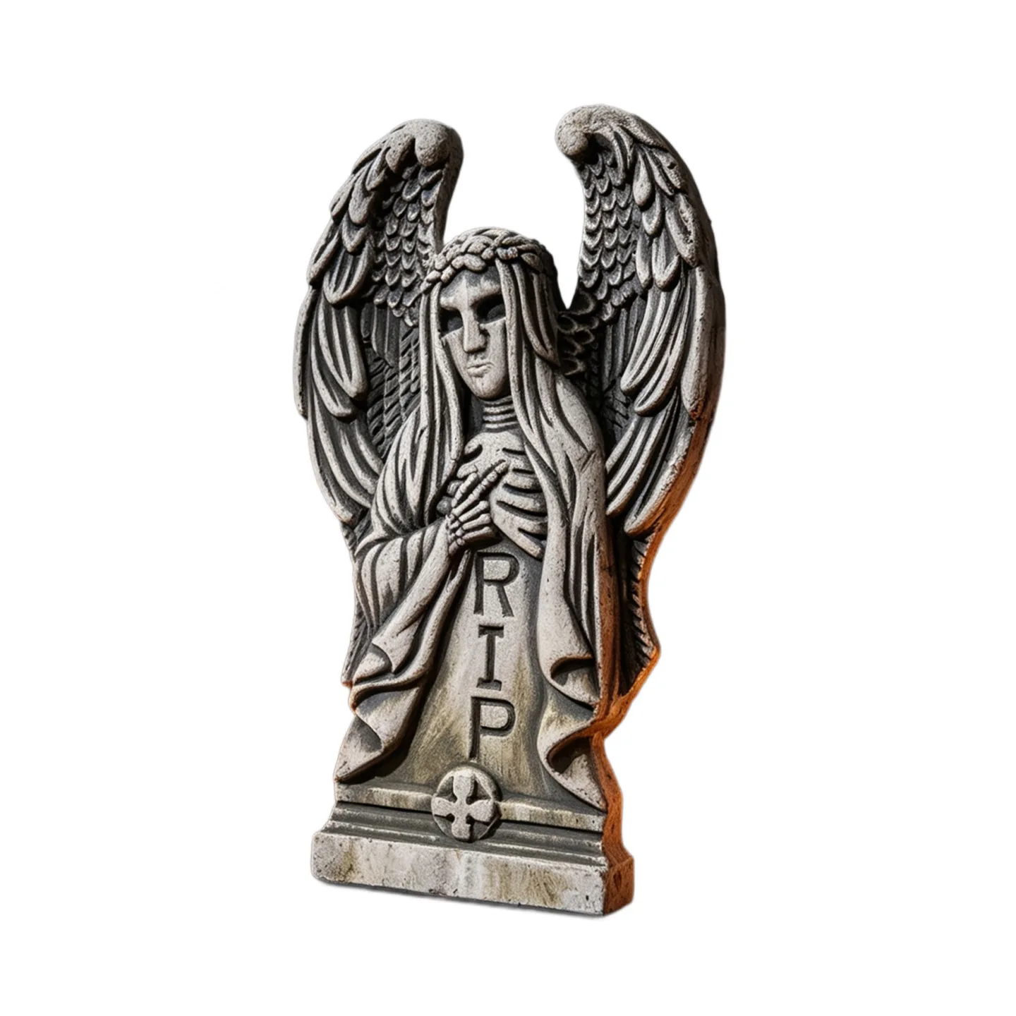 Halloween 62cm medium winged angel tombstone indoor courtyard ghost festival atmosphere scene props ornament