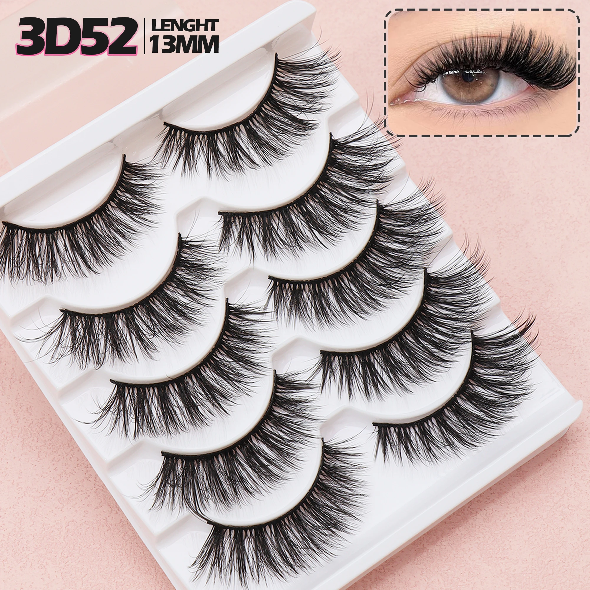 5 Pairs Lashes Natural, slim, fashionable, trendy, thick false eyelashes long Manga Lashes Fake Lashes Makeup