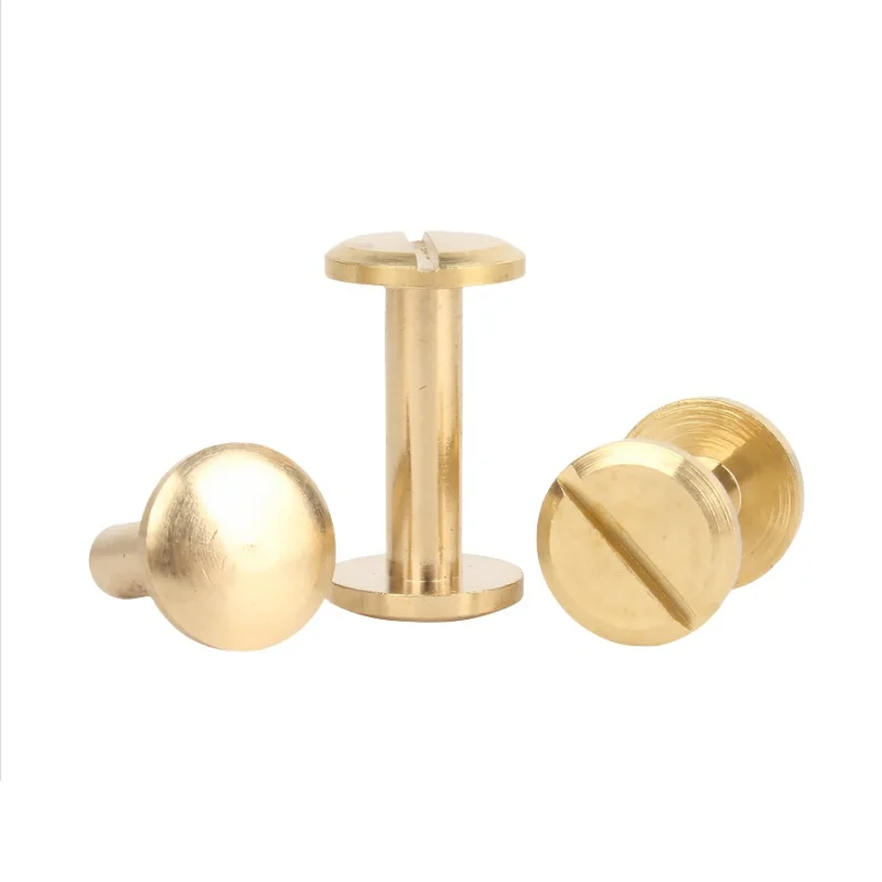 Латунные медные однотонные круглые плоские заклепки, кожаный ремень, кошелек, винт для альбома, заклепка для крепления гвоздей M4