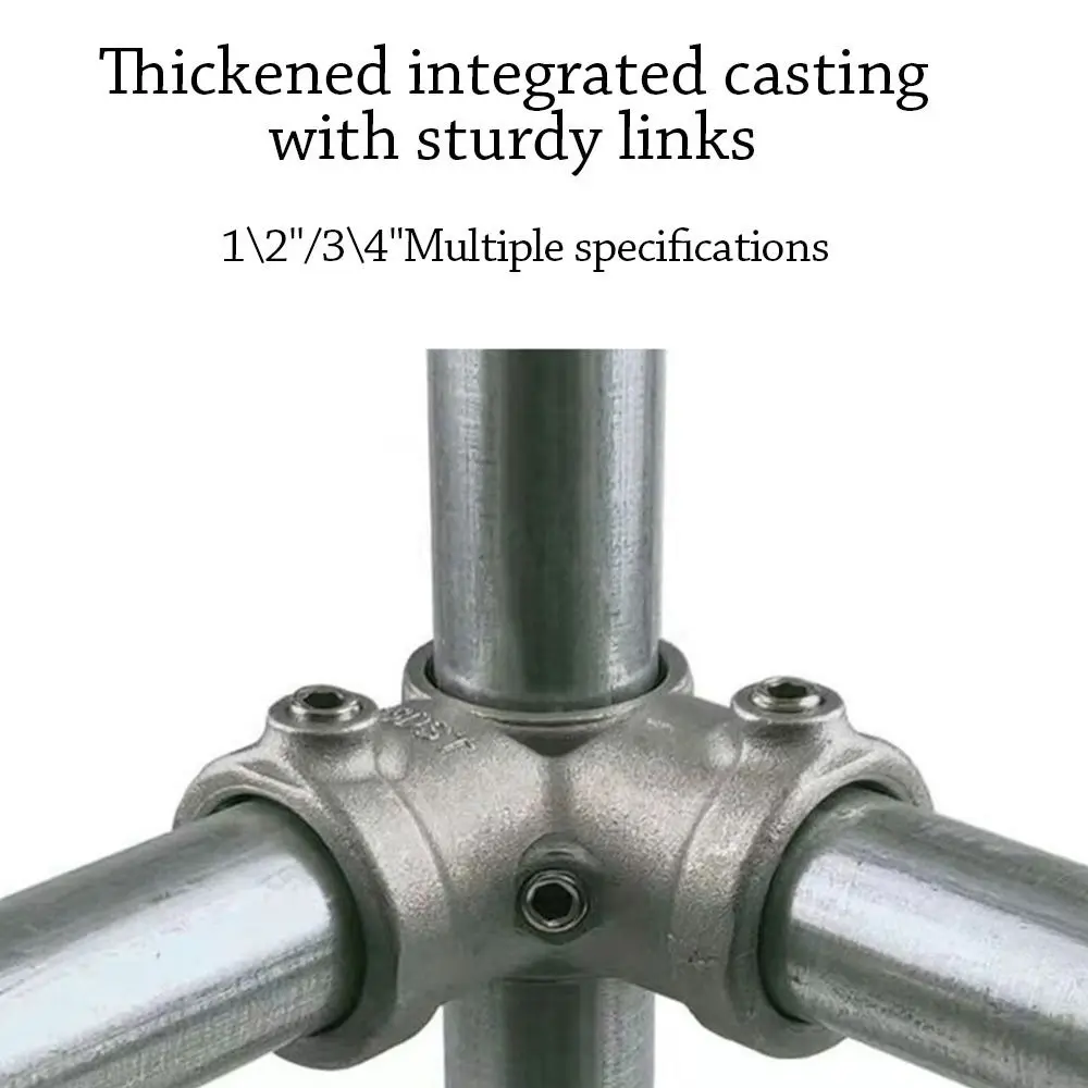 1 \ 2 ''/3 \ 4 "/1'' Raccordo per tubi Connettore in lega di alluminio Acciaio Fibbia fissa Telaio di fissaggio Circolare FAI DA TE Connettore per tubi circolari