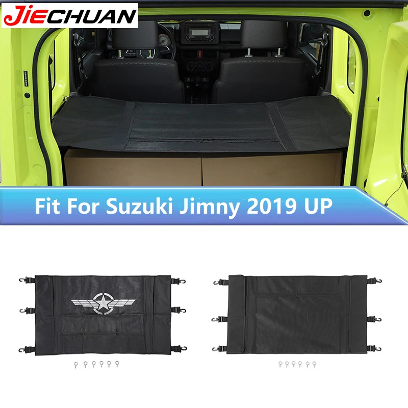 

JIECHUAN Car Rear Trunk Curtain Cover Storage Bag Fit for Suzuki Jimny JB64 JB74 2019 Up,Stowing Tidying Organizer Accessories