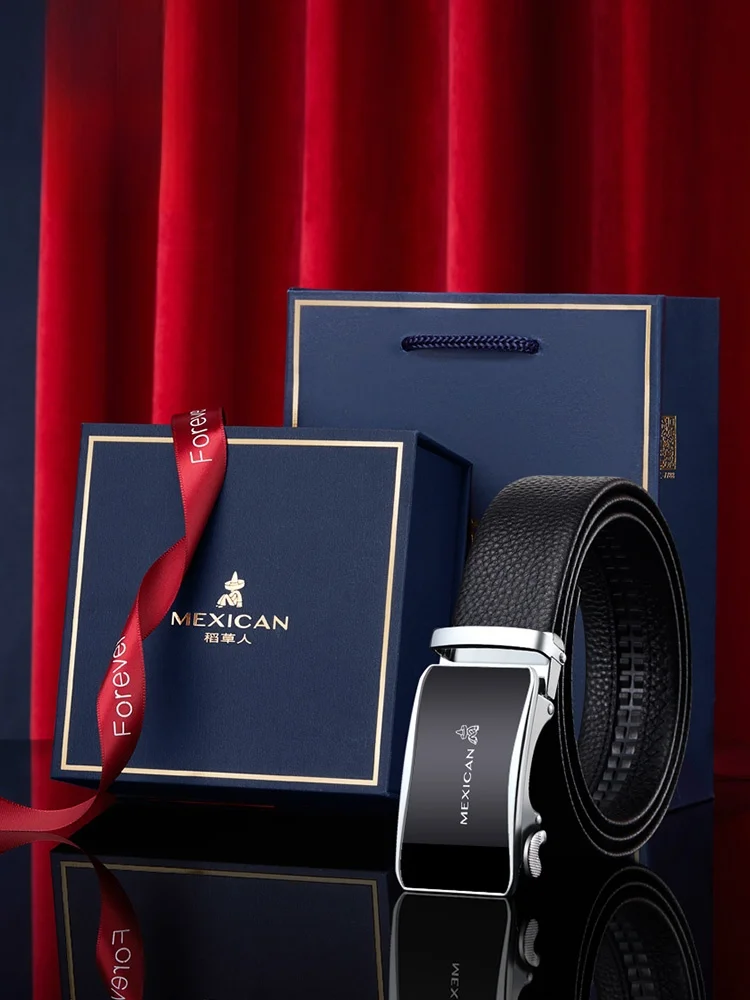 genuine-leather-belt-men's-fashionable-versatile-automatic-buckle-high-end-gift-box-suitable-for-young-people-casual-style