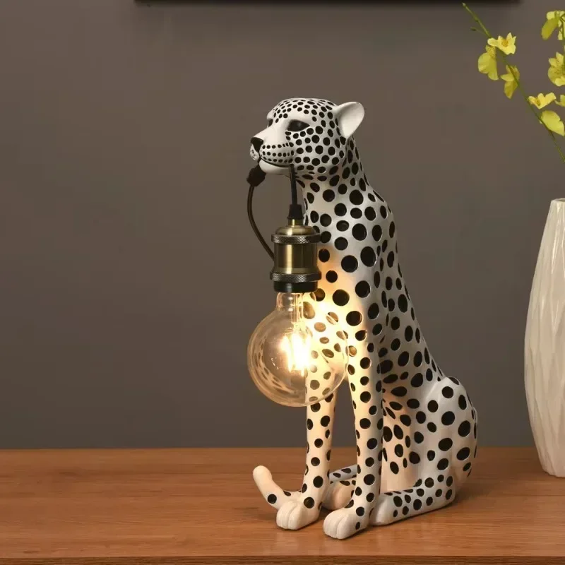 

Modern art animal leopard print resin sculpture