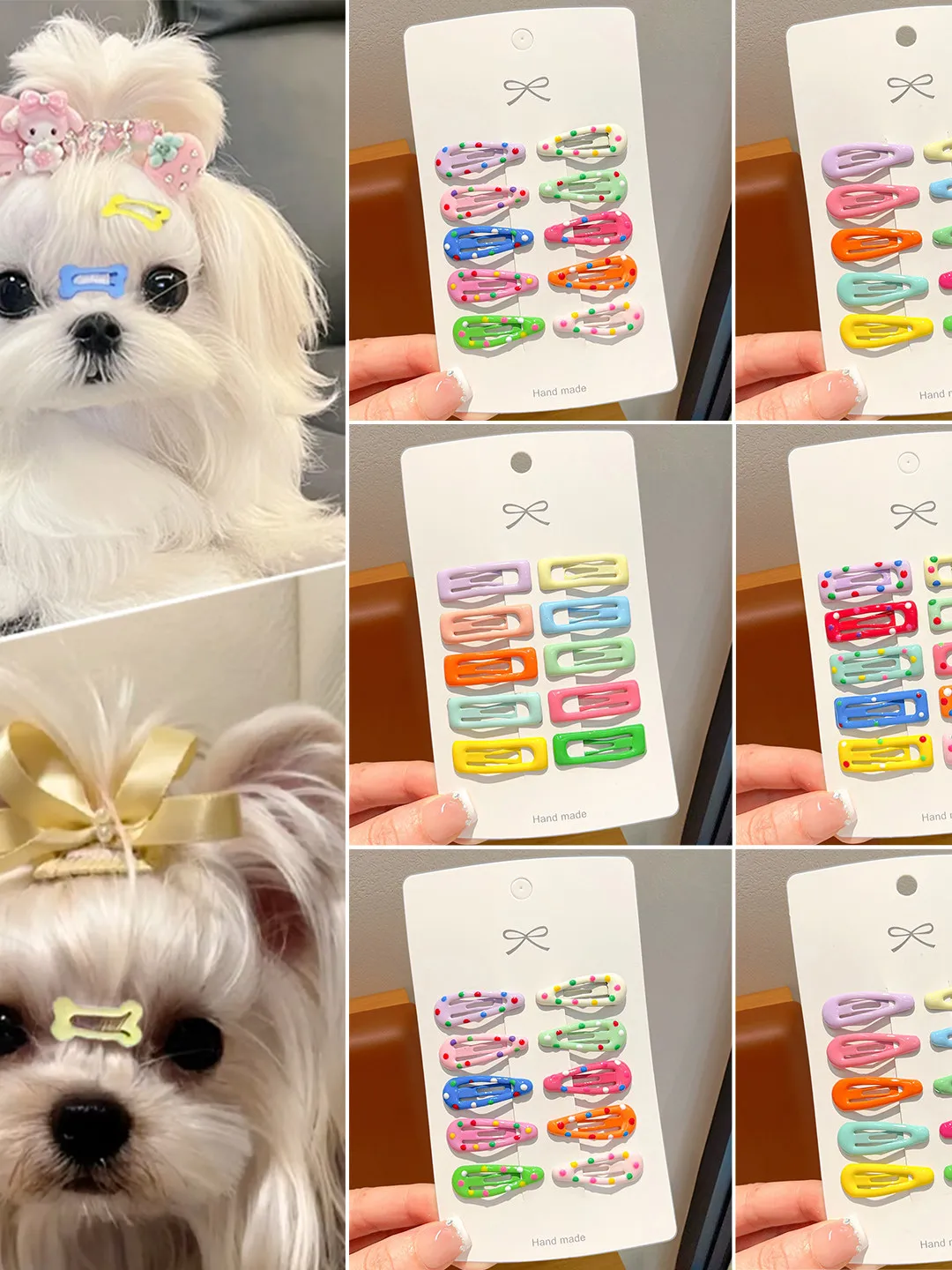 Pinzas para el pelo de perro, accesorios para la cabeza de perros pequeños, pinzas BB para cachorros, Yorkie, Maltipoo, accesorios para el pelo con forma de animales adorables