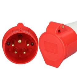 32A 3P+E+N 5 Pin IP44 Connecting Industrial Plug Socket Waterproof Male Female Connector Power