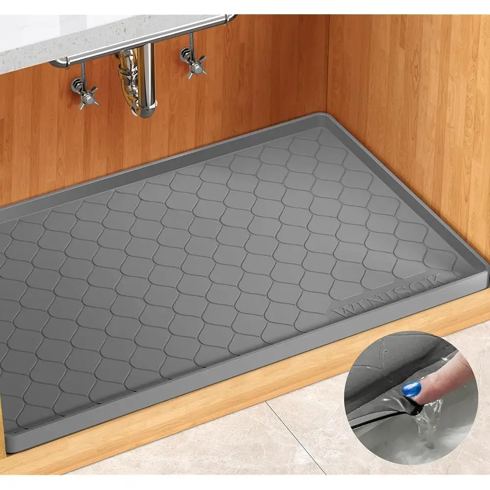 

Silicone Under Sink Mat 22"" X 19"", Kitchen Entials And Gadgets, Shelf Liner And Cabinet Protector, Home Organizers And