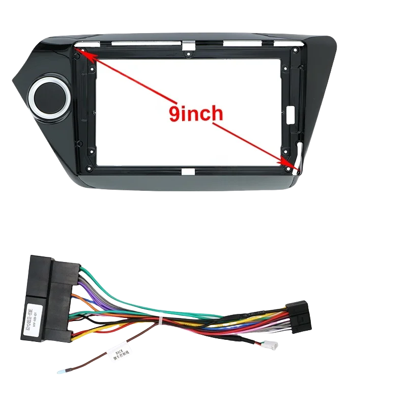 Car Radio  Fascias Panel Dashboard Frame Installation GPS Android Multimedia Playe cables For Kia 2012-2016 K2 9INCH