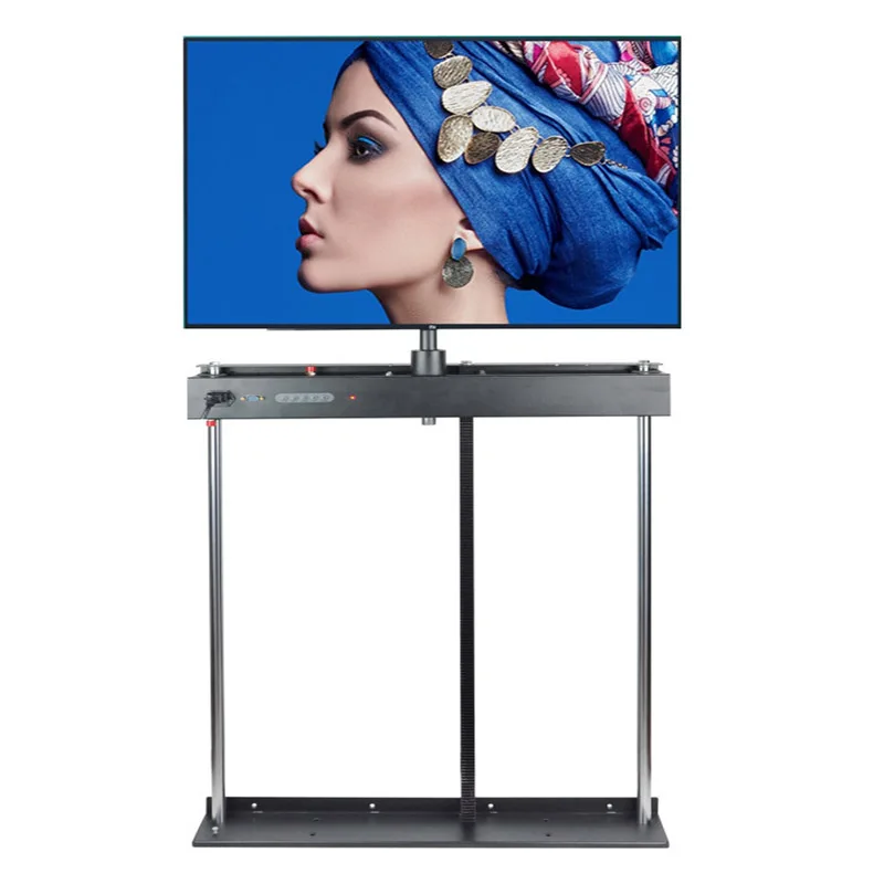 STLF 55インチ～65インチ対応 電動式テレビリフトシステム 回転式ベッド下テレビリフトキャビネット