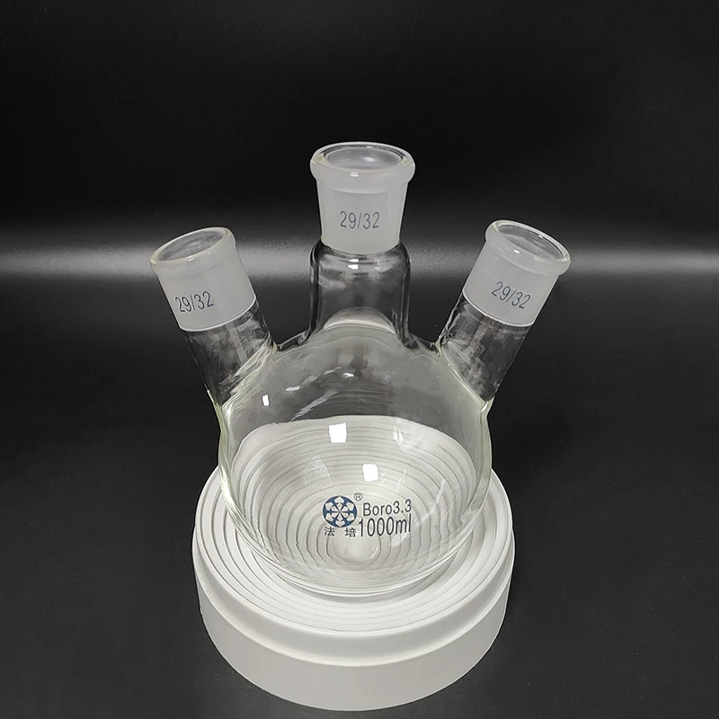 FAPE Three-necked flask oblique shape,with three necks standard ground mouth, 500mL 1000mL 2000mL 3000mL 5000mL,Joint 29/32