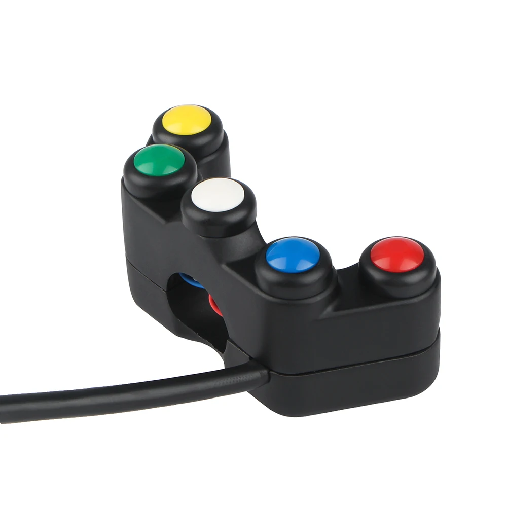 Universal 5 button Motorcycle Switches Assembly Headlight Fog Lamp Horn Turn Signal 7/8