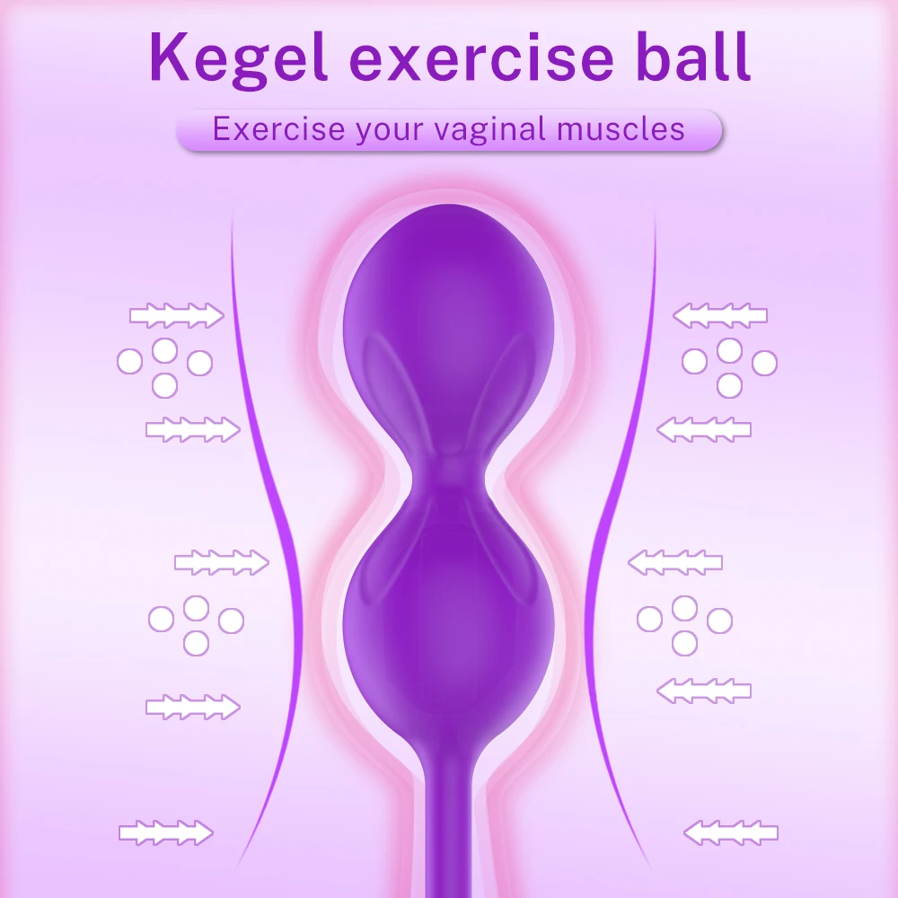 Silicone télécommande en forme de vagin Double boules balle vibrateur jouets sexuels Kegel exercice saut oeuf pour les femmes