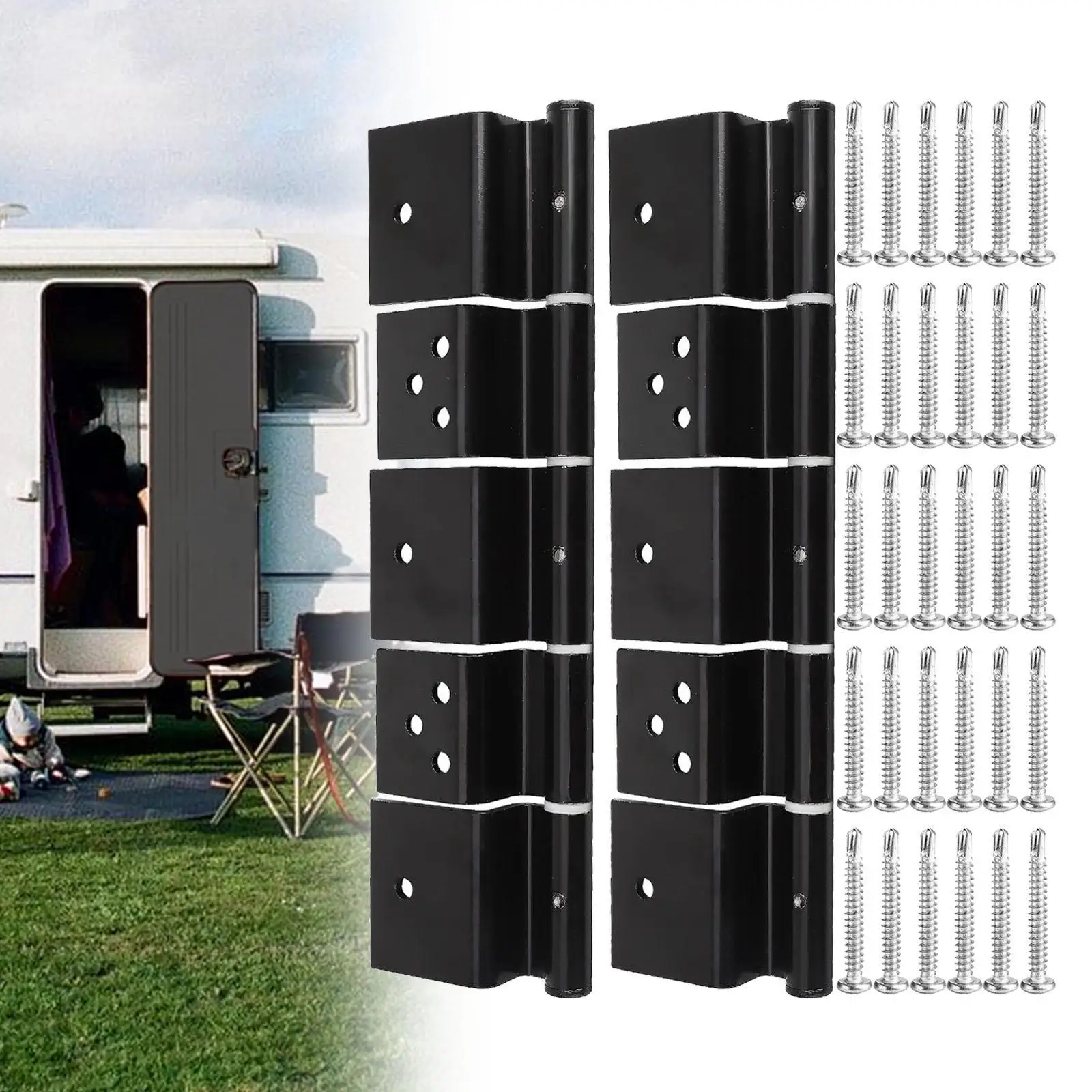 

2x Easy Installation with Screws Premium RV Entry Door Friction Hinge Set RV Entry Door Hinge Replaces for Travel Trailer