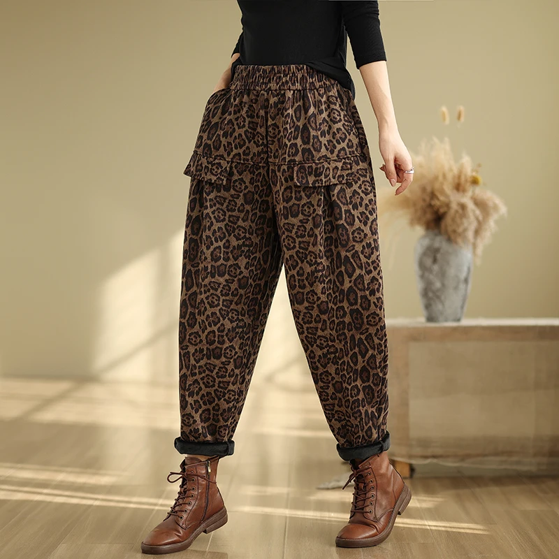 الرجعية Sle Fce اصطف Brued هارلان السراويل مرونة الخصر التخسيس عارضة السراويل مريحة عالية الخصر مستقيم الساق السراويل #2