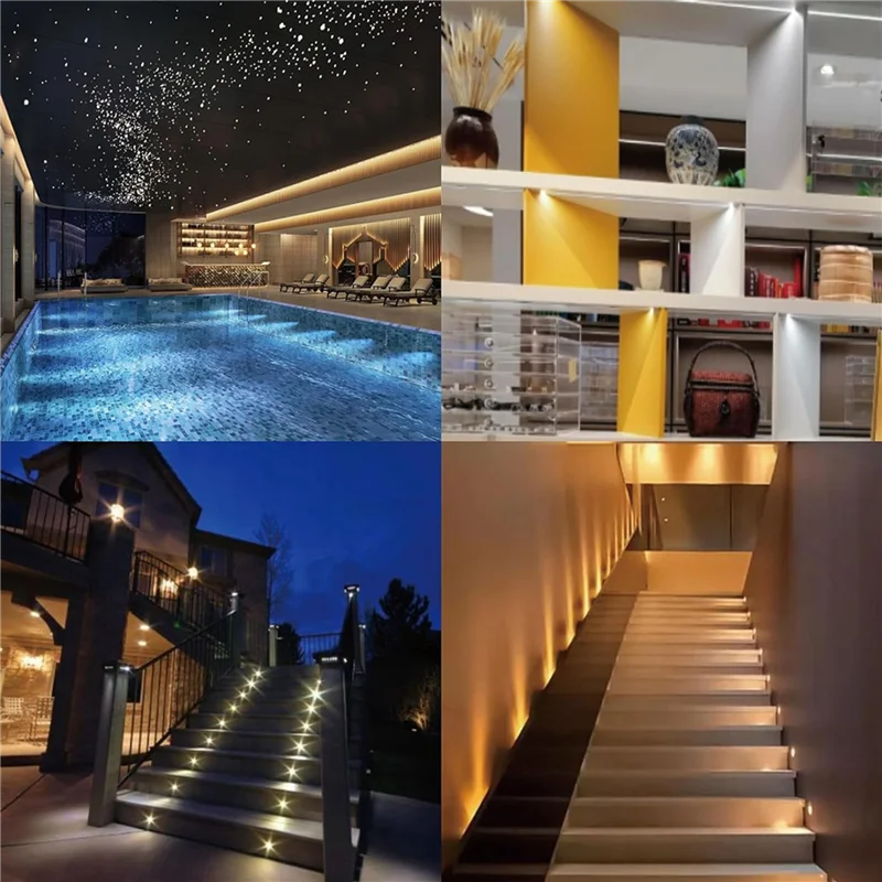 PIZZO-Mini Downlight DC12V 1W 3000K Confezione da 27 conchiglie argento, utilizzata per l'illuminazione di armadi interni, l'illuminazione di armadi, la luce dei opere d'arte