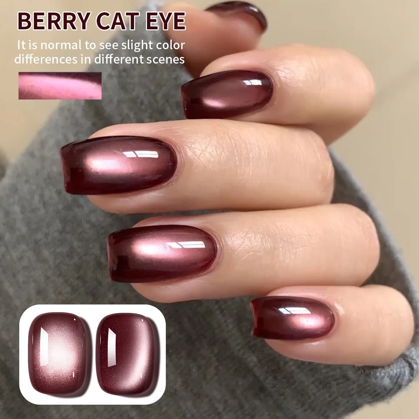 10ML 1 szt. Jesienne Paznokcie Zimowe Wybielające Czerwone Paznokcie Efekt Szklanego Koralika Efekt Kociego Oka Żelowy Lakier do Paznokci Światło UV Akcesoria do Paznokci