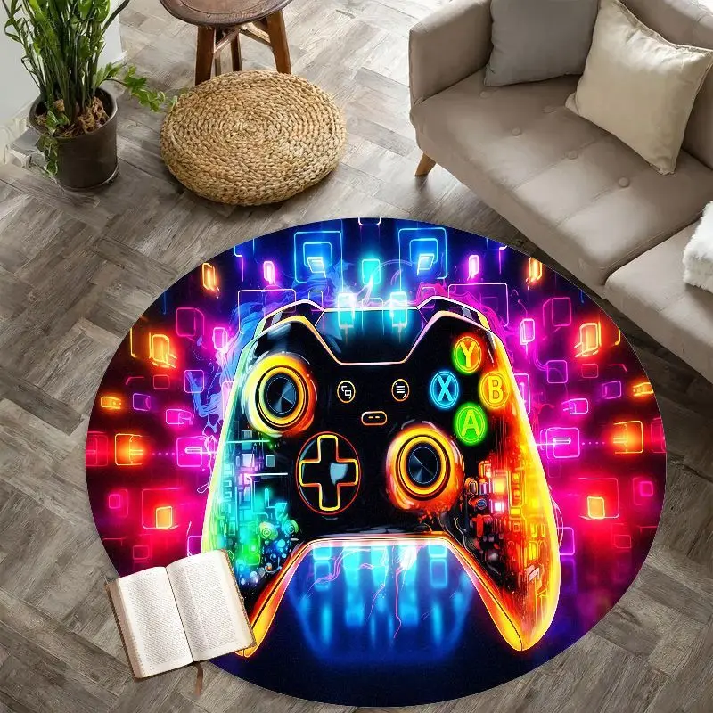 

Неоновый круглый коврик для геймерской комнаты с LED-подсветкой, декор для игровой зоны, стильный дизайн для гостиной