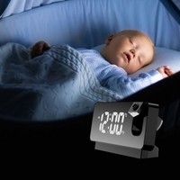 LED Display Mirror Projection Clock Projection Feature Adjustable Brightness Alarm Clock Plastic Shell Digital