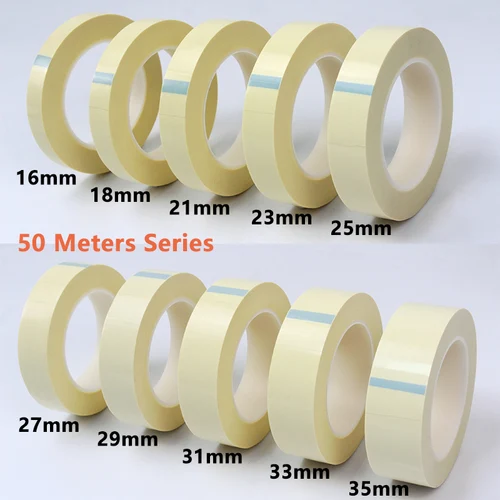 Imagen 2 del producto Cinta de llanta sin cámara para bicicleta, 50 metros, 21/23/25/27/29/31mm de ancho, juego de ruedas de bicicleta de montaña y carretera, cinta adhesiva Tubular, piezas de bicicleta