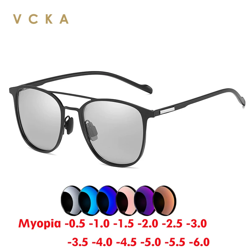 

VCKA Fashion Adult Myopia Sunglasses Polarized Men Optical Frames UV400 Driving Prescription Glasses -0.50 to -6.0